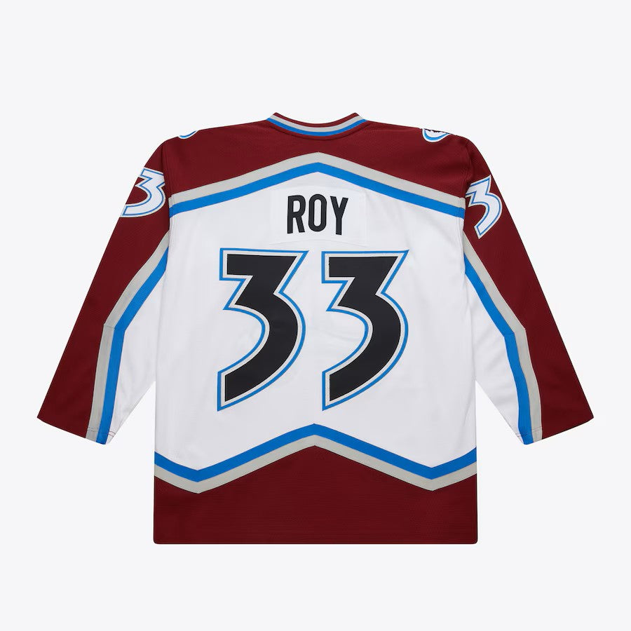 Maillot authentique Mitchell & Ness pour homme, édition 2001, de l'Avalanche du Colorado, de la LNH, blanc