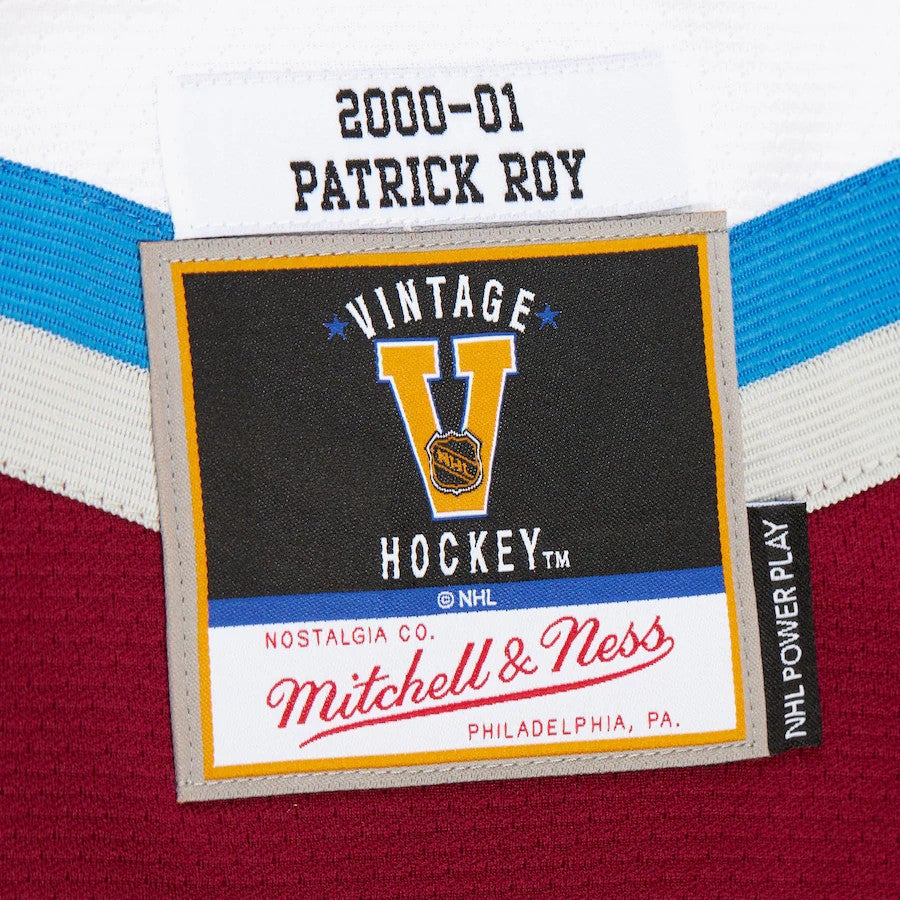 Maillot authentique Mitchell & Ness pour homme, édition 2001, de l'Avalanche du Colorado, de la LNH, blanc