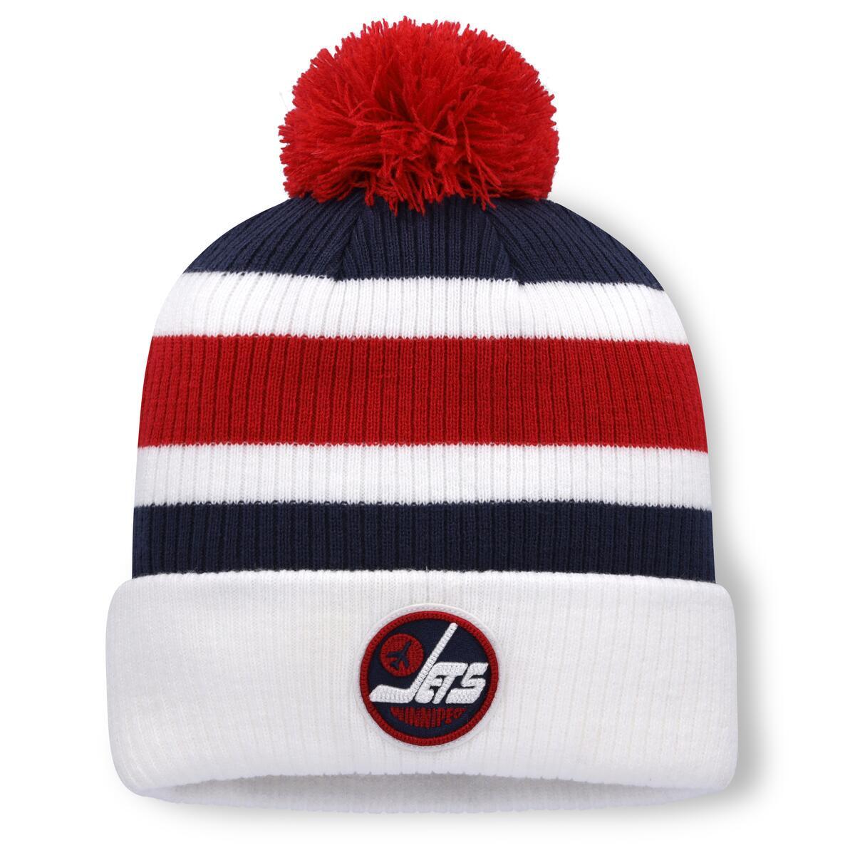 Winnipeg Jets NHL Fanatics Branded Men's White 2026 Heritage Classic Cuff Pom Knit Hat