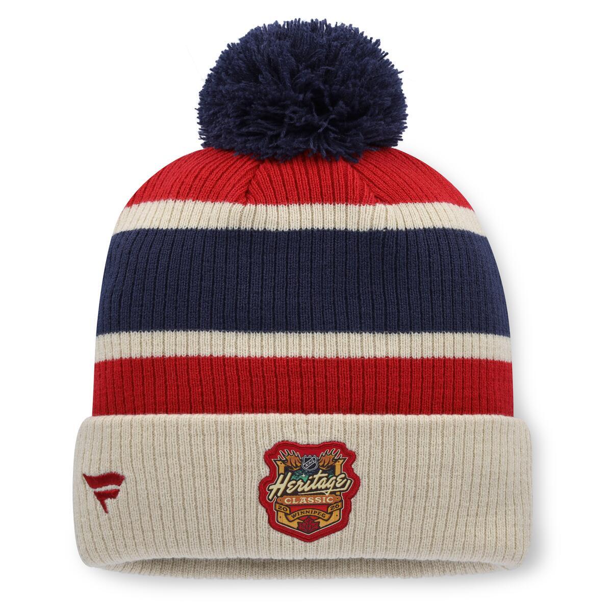 Montreal Canadiens NHL Fanatics Branded Men's Red 2026 Heritage Classic Cuff Pom Knit Hat
