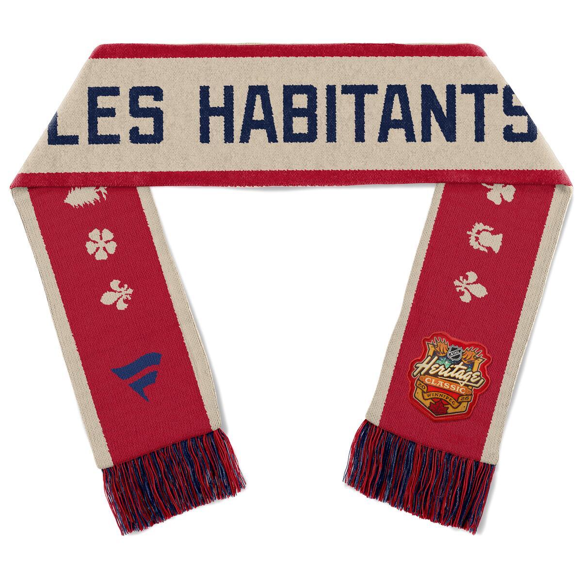 Montreal Canadiens NHL Fanatics Branded Men's Red 2026 Heritage Classic Knit Jacquard Scarf