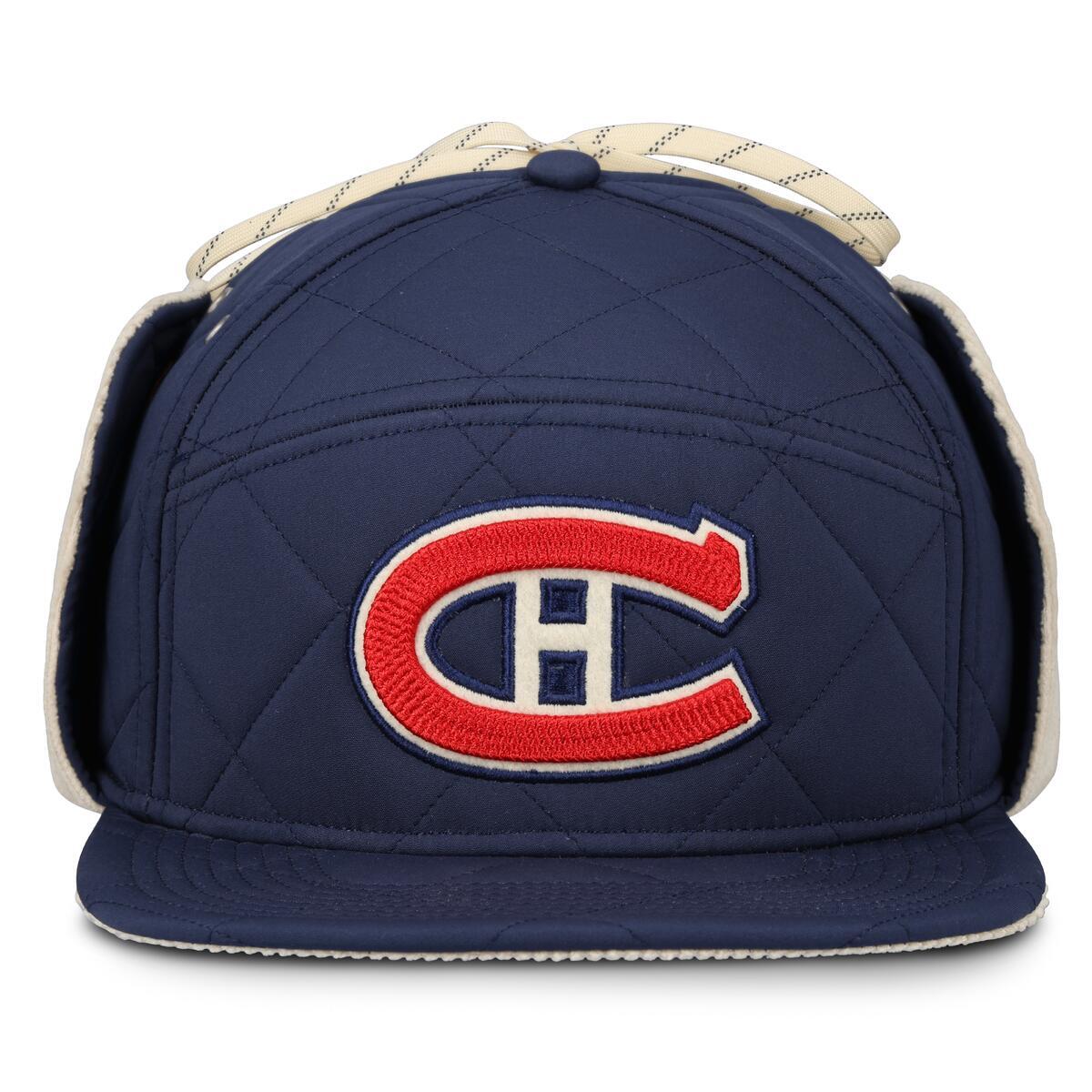 Montreal Canadiens NHL Fanatics Branded Men's Navy 2026 Heritage Classic Corduroy Poly Horizon Ear Flap Trapper Hat