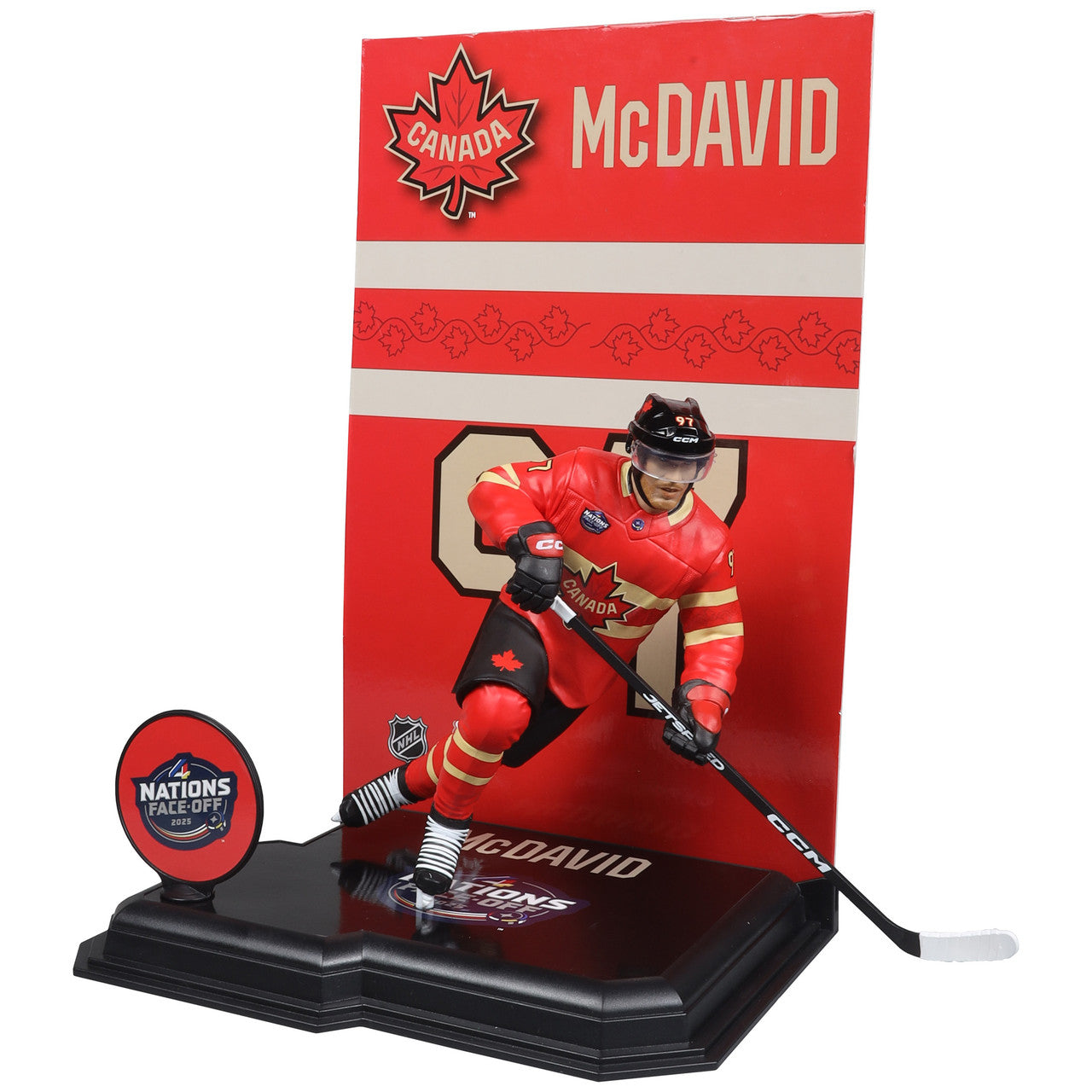 Figurine articulée 7" de la série Legacy Face-Off des 4 nations de Connor McDavid Canada de la LNH