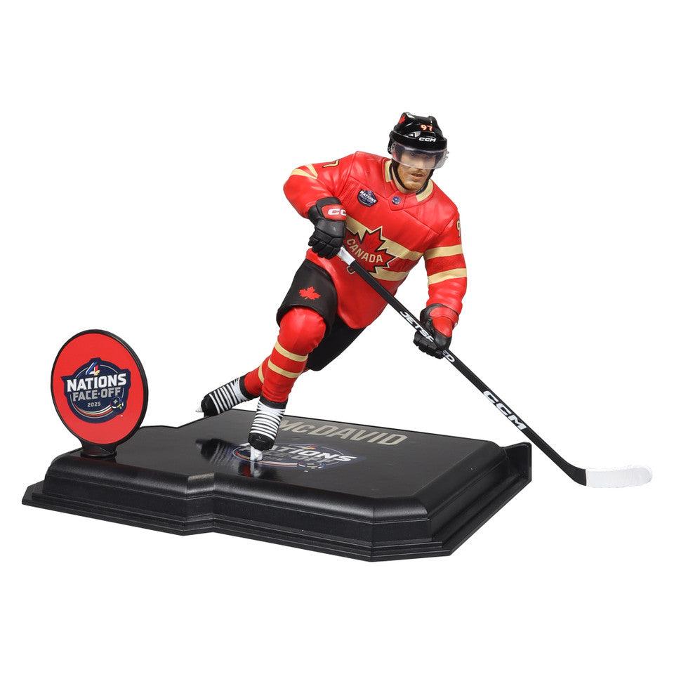 Figurine articulée 7" de la série Legacy Face-Off des 4 nations de Connor McDavid Canada de la LNH