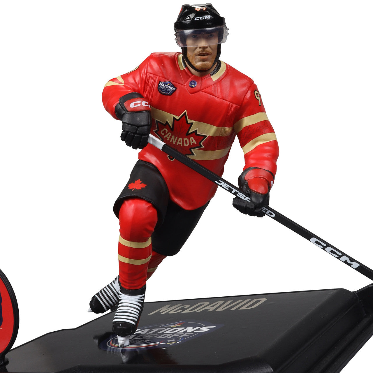 Figurine articulée 7" de la série Legacy Face-Off des 4 nations de Connor McDavid Canada de la LNH
