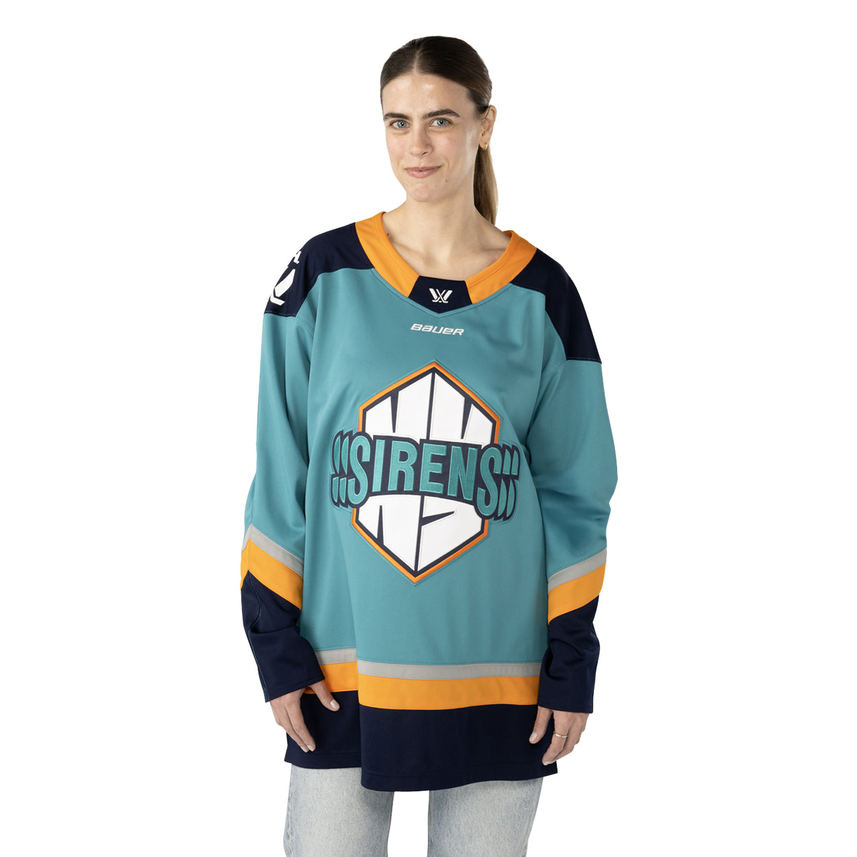 Maillot réplique unisexe cyan PWHL Bauer des New York Sirens