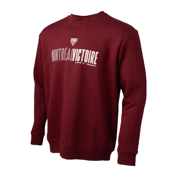Montreal Victoire PWHL Bauer Unisex Maroon Crew Sweater