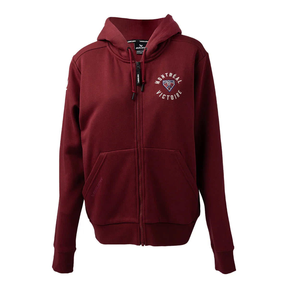 Montreal Victoire PWHL Bauer Women's Maroon Full Zip Hoodie