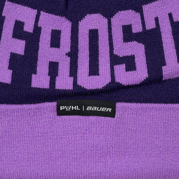 Minnesota Frost PWHL Bauer Unisexe Patch Violet Tricot Poignet Pompon