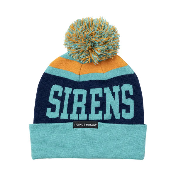 New York Sirens PWHL Bauer Unisex Teal Patch Knit Cuff Pom