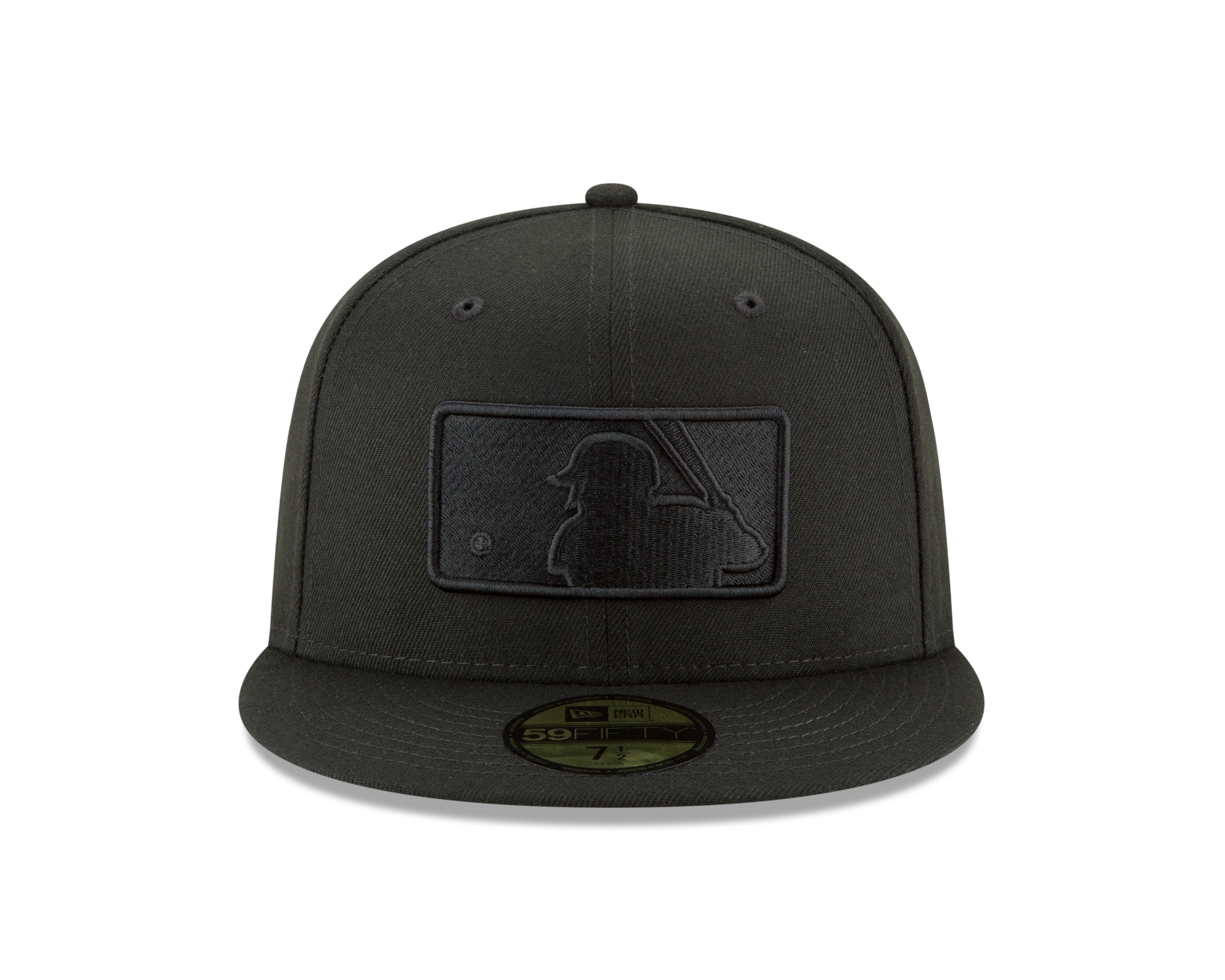 MLB Batterman Logo New Era Men's Black on Black 59Fifty Fitted Hat