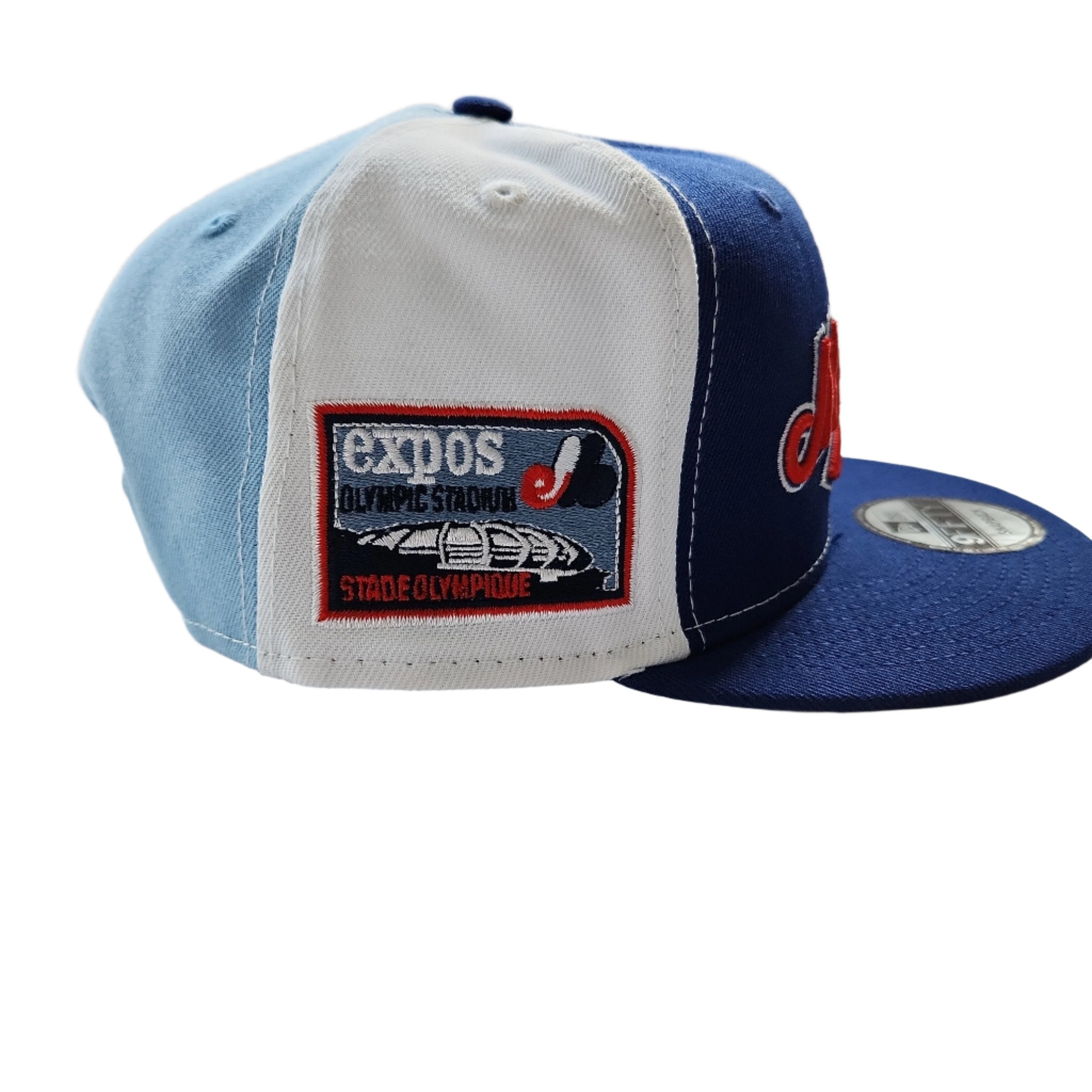 Expos de Montréal MLB New Era pour hommes, bleu royal, écusson du stade olympique 9Fifty, Cooperstown Snapback