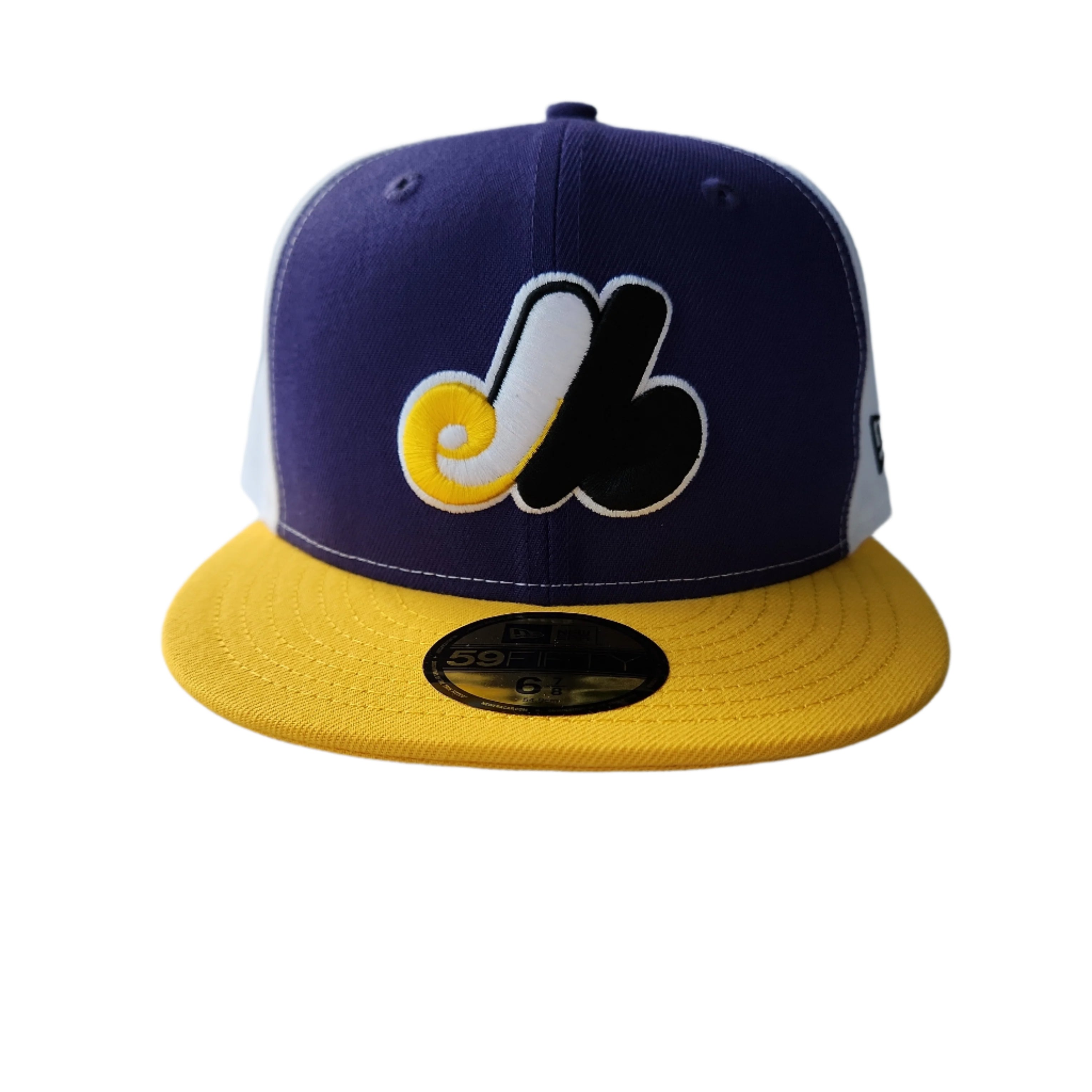 Montreal Expos MLB New Era Men's Yellow/Purple 59Fifty Cooperstown Fitted Hat