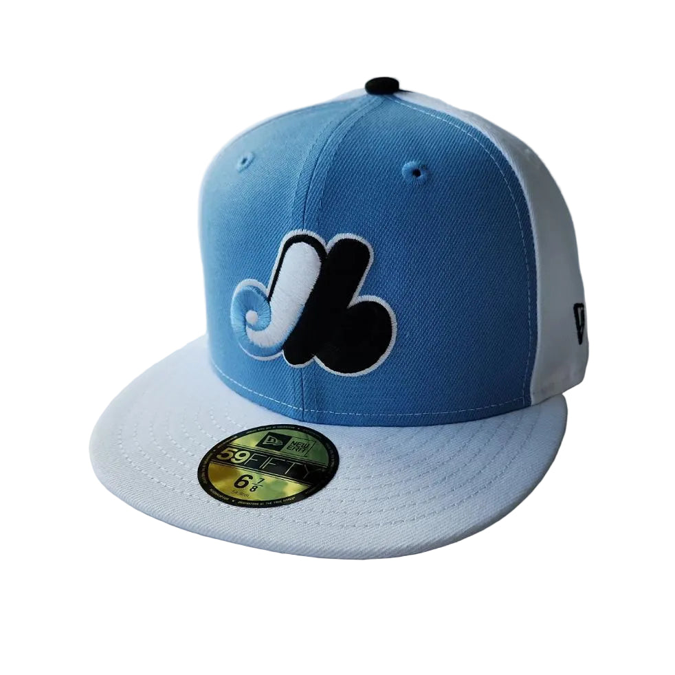 Montreal Expos MLB New Era Men's Light Blue/White 59Fifty Cooperstown Fitted Hat