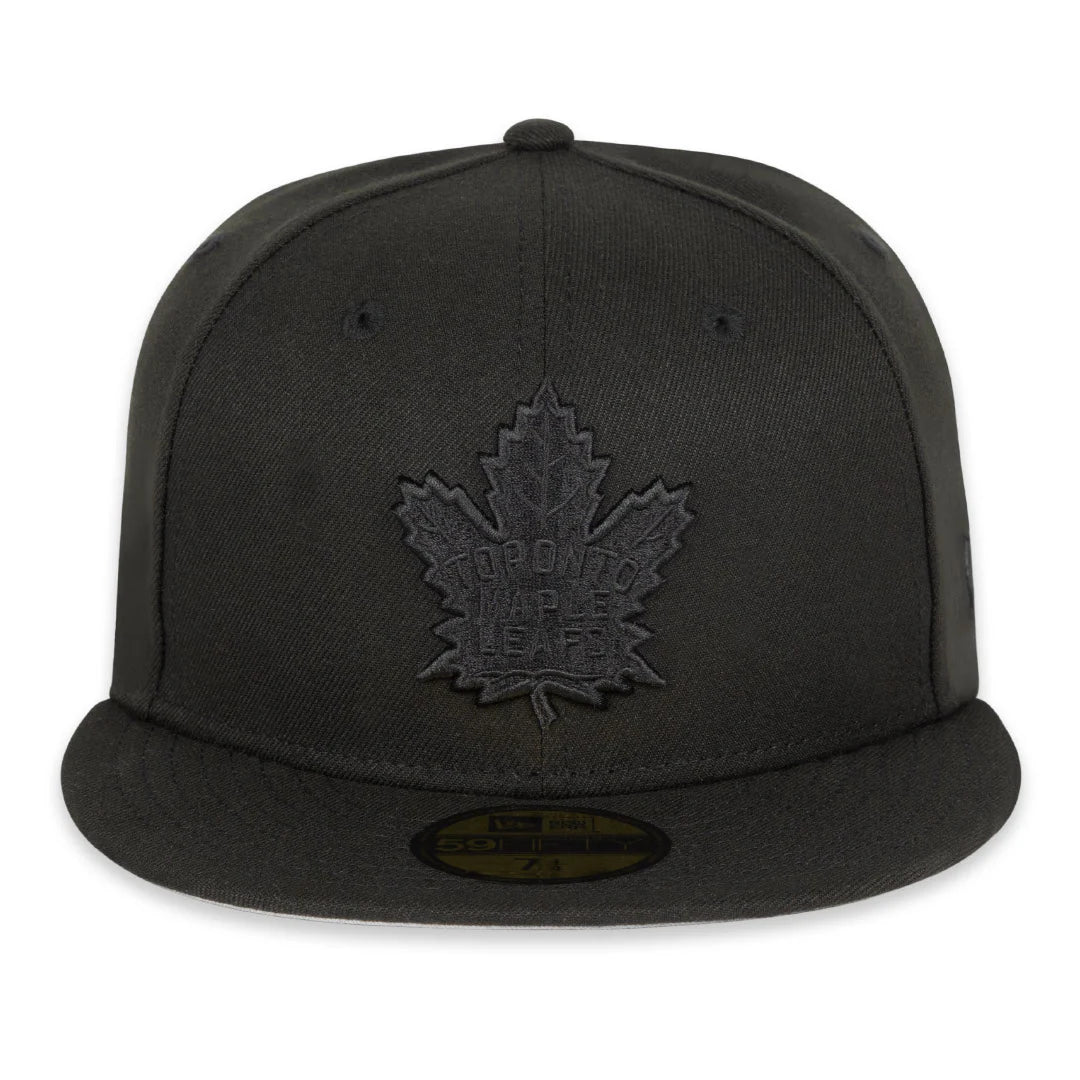 Toronto Maple Leafs NHL New Era Men's Black on Black 59Fifty Fitted Hat