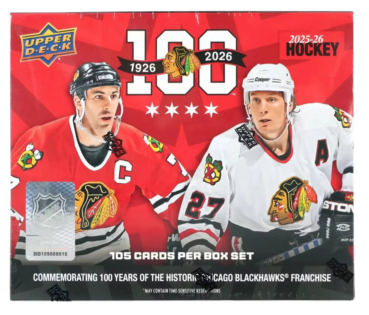 Coffret commémoratif du centenaire des Blackhawks de Chicago de la NHL, Upper Deck 2026