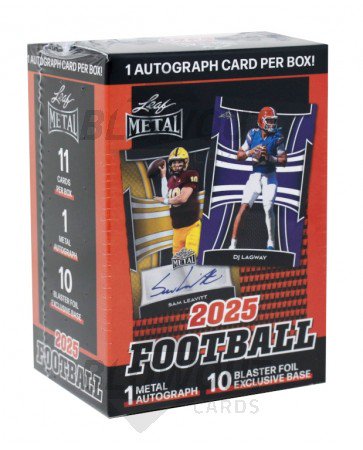 NFL 2025 Leaf Metal Football Blaster Box Trading Cards