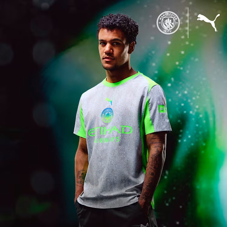 Manchester City EPL Puma Men's Grey 2025/26 Authentic Third Jersey with Box
