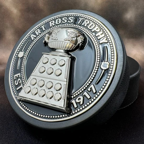 NHL Art Ross Ultra 3D Trophy Silver Medallion Hockey Puck