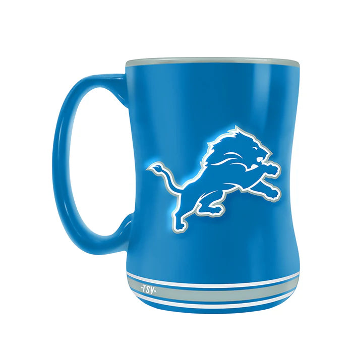 Mug sculpté bleu Detroit Lions NFL TSV 14 oz avec écusson de l'équipe