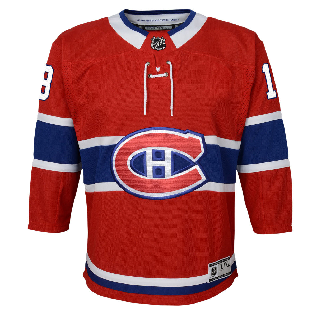 Cole Caufield #13 Montreal Canadiens NHL Outerstuff Youth Red Premier Jersey