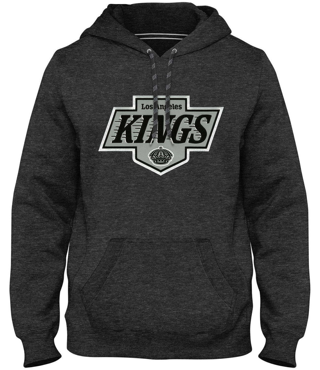 Sweat à capuche avec logo en sergé Charcoal Express NHL Bulletin des Kings de Los Angeles pour hommes