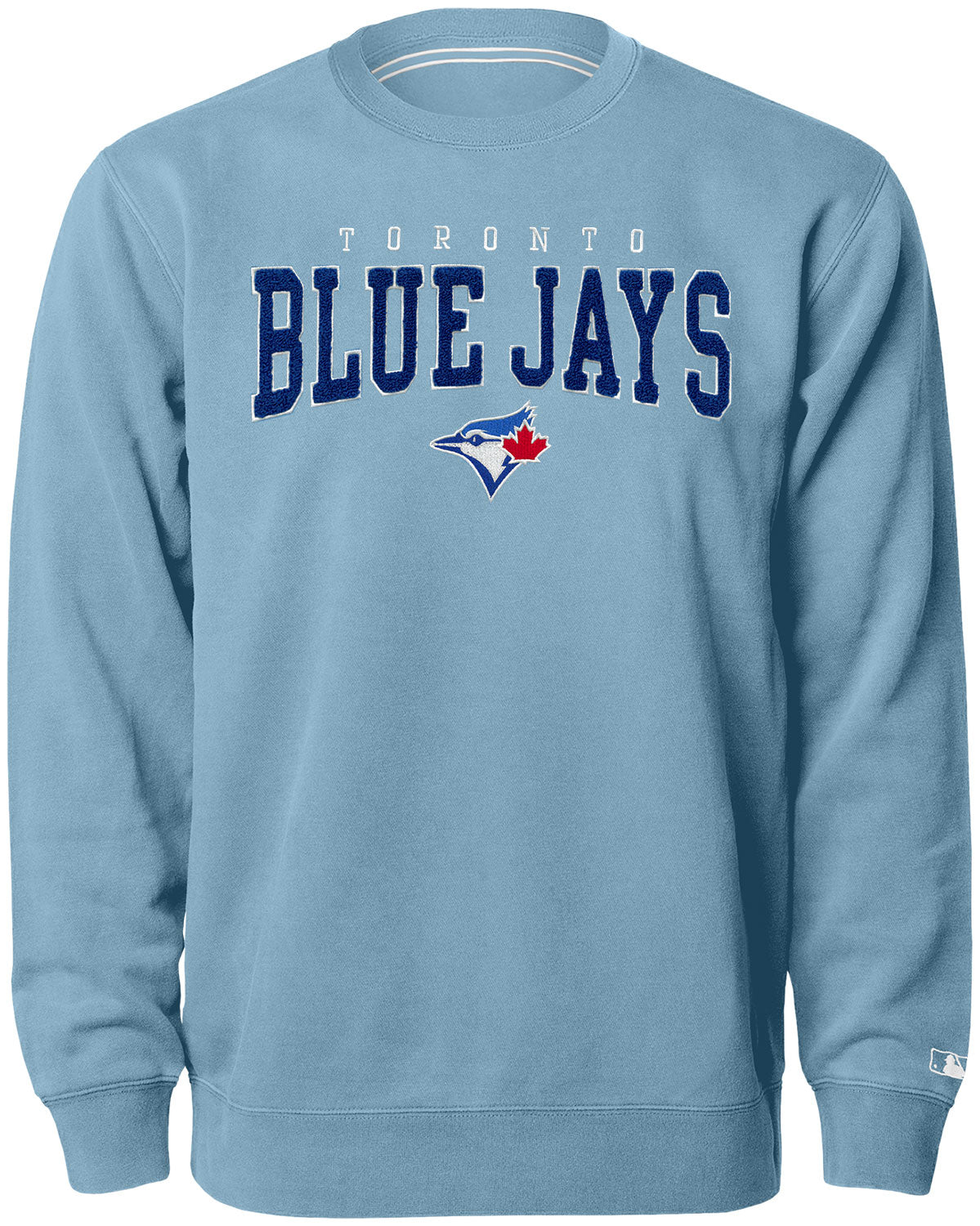 Toronto Blue Jays MLB Bulletin Men's Light Blue Match Up Chenille Premium Crew Sweater