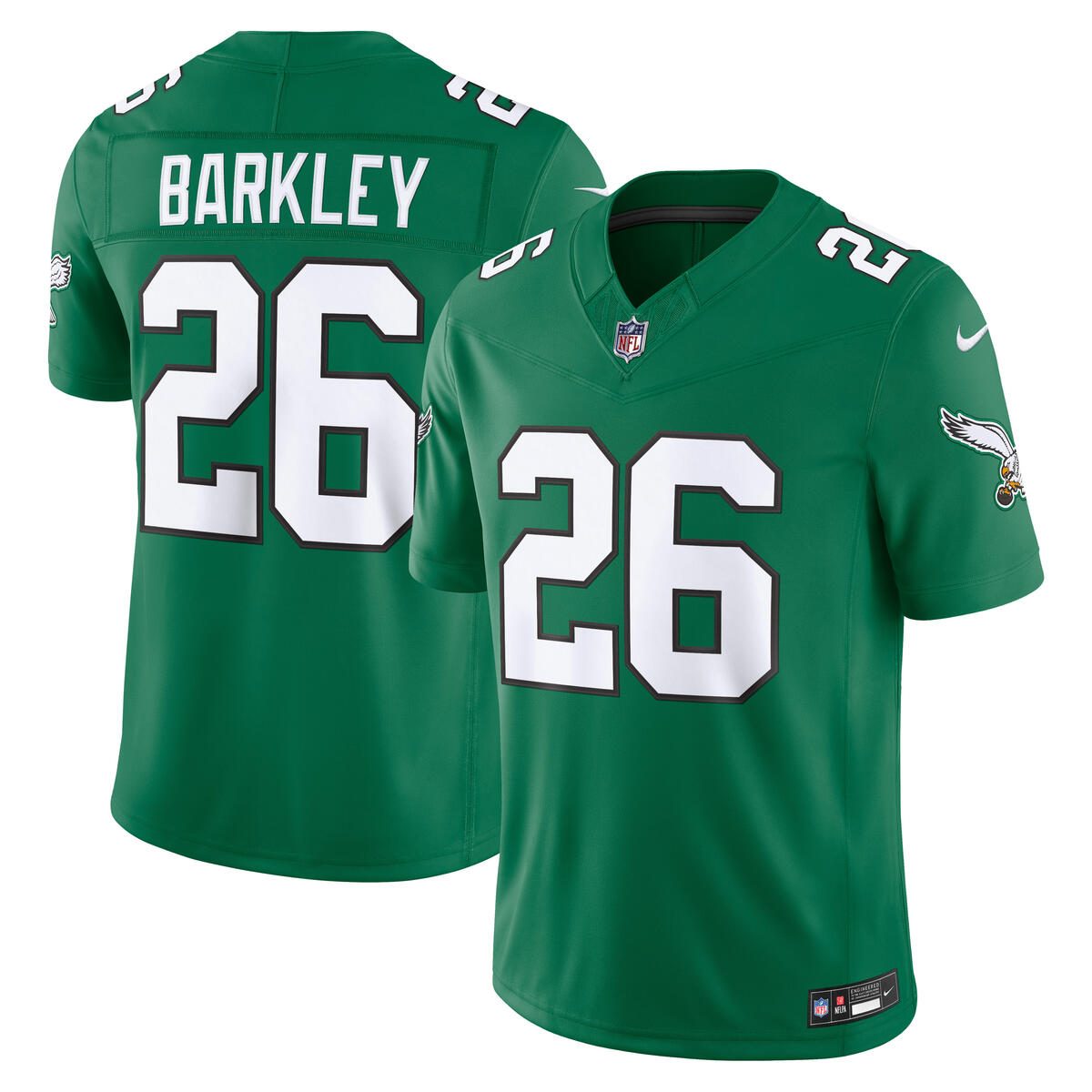 Saquon Barkley Philadelphia Eagles NFL Nike Men's Kelly Green Vapor F.U.S.E. Alternate Player Sewn Jersey