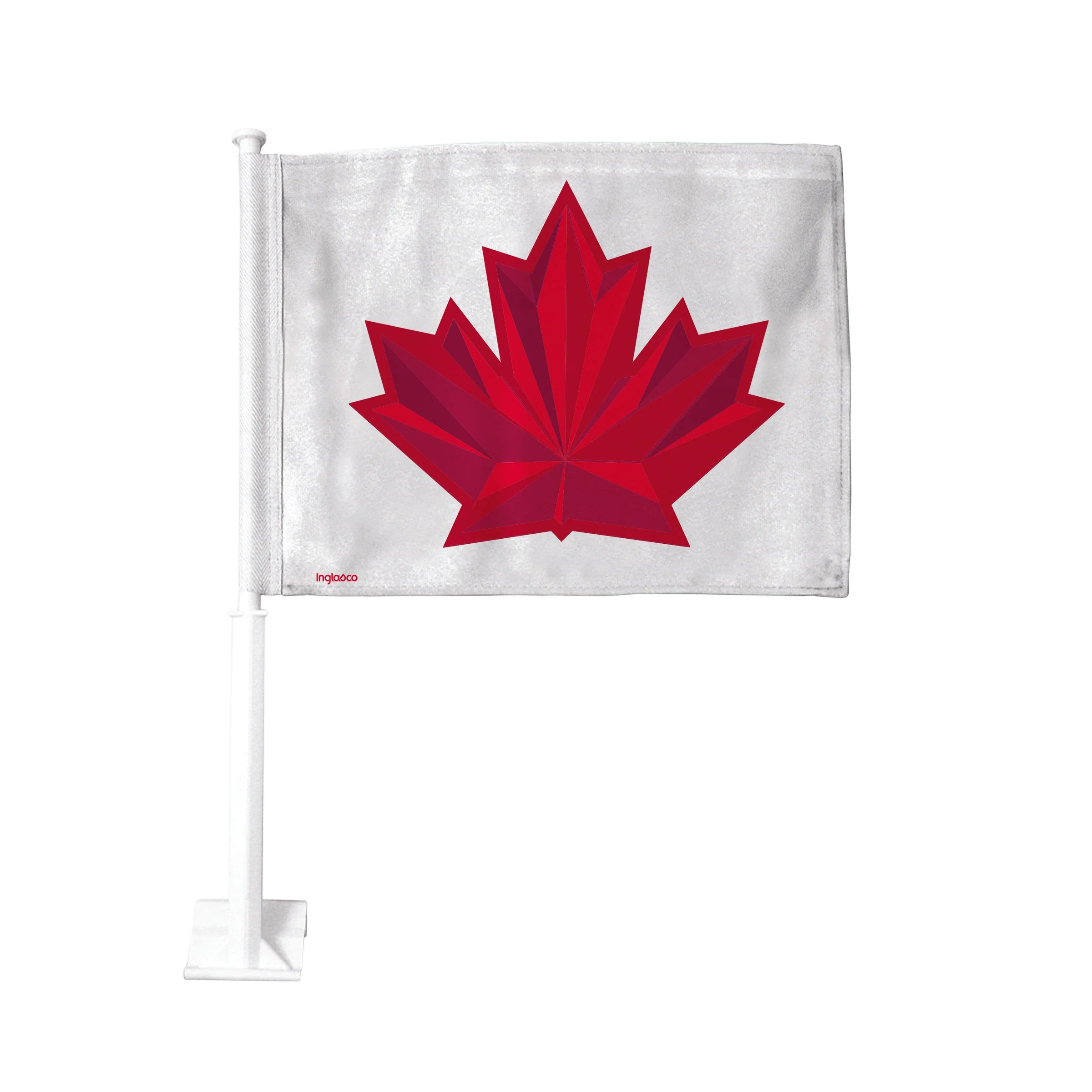 Drapeau de voiture blanc double face Hockey Canada IIHF Inglasco 2026 Jeux olympiques d'hiver