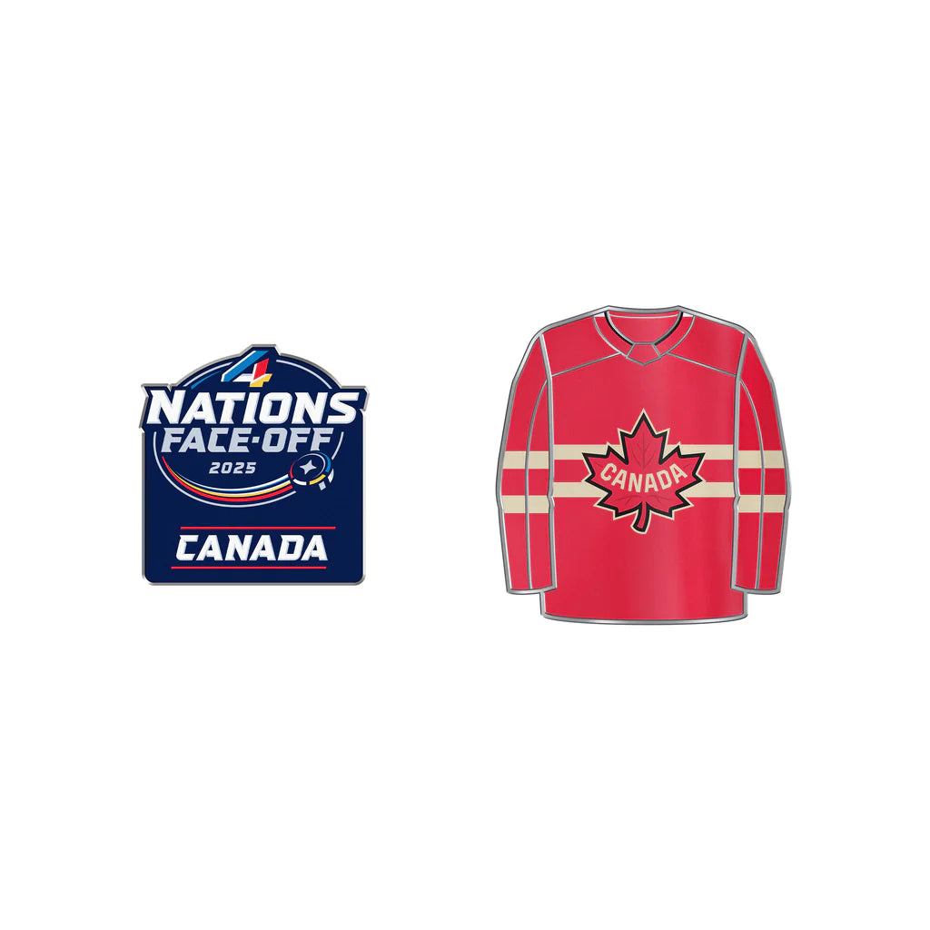 Ensemble de 2 épinglettes de collection Canada 4 Nations Face-à-face NHL TSV