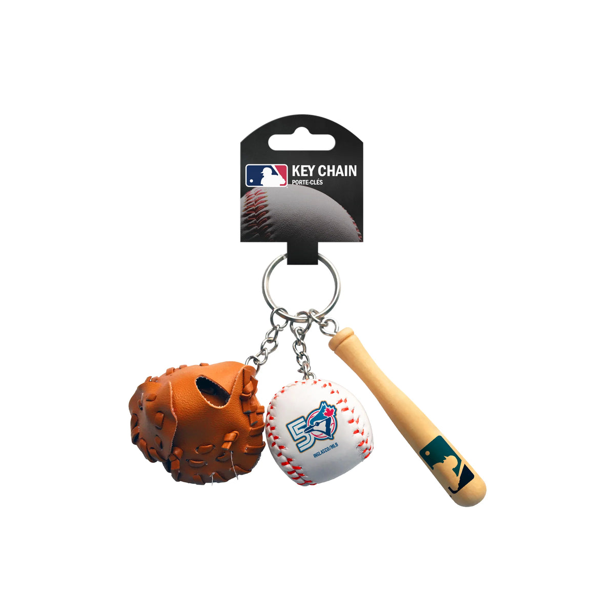 Toronto Blue Jays MLB TSV 50th Season Bat, Ball & Glove Keychain