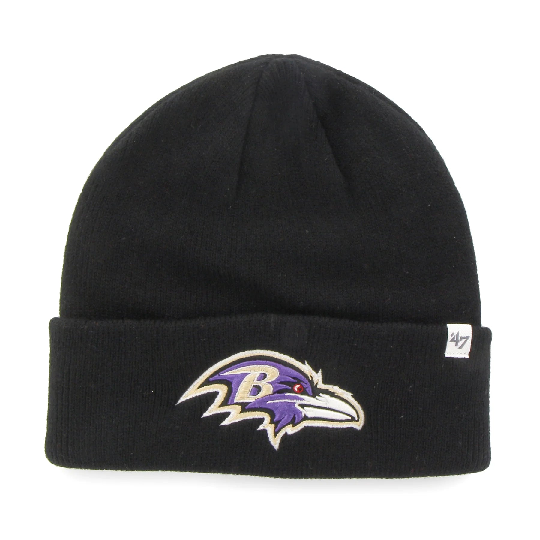 Baltimore Ravens NFL 47 Brand Men's Purple Raised Cuff Knit Hat