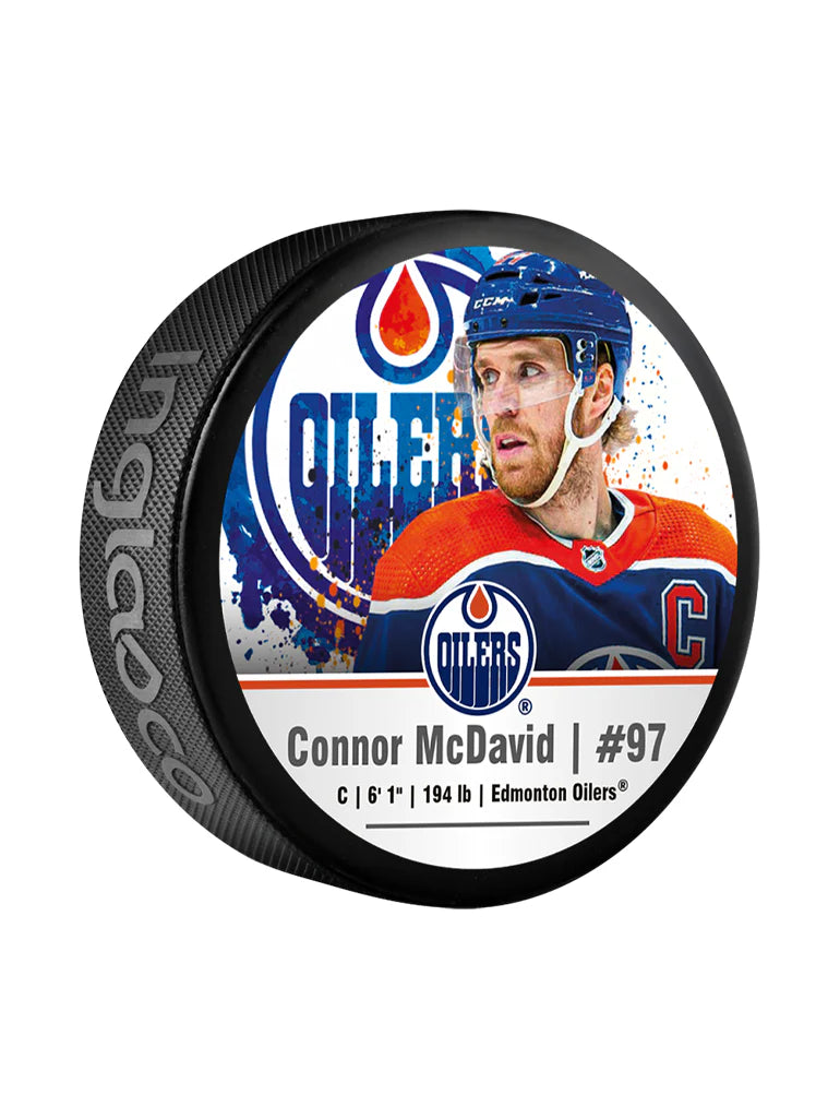 Connor Mcdavid Edmonton Oilers NHL Inglasco Cube Star Hockey Puck