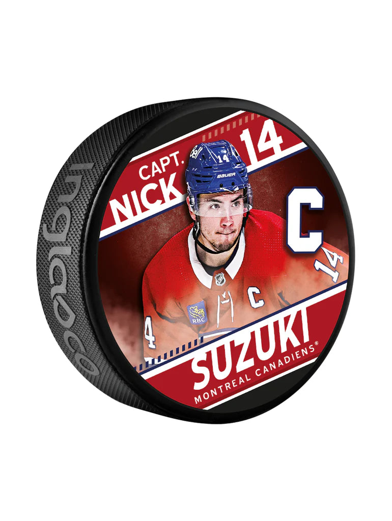 Nick Suzuki Montreal Canadiens NHL Inglasco Cube Star Hockey Puck