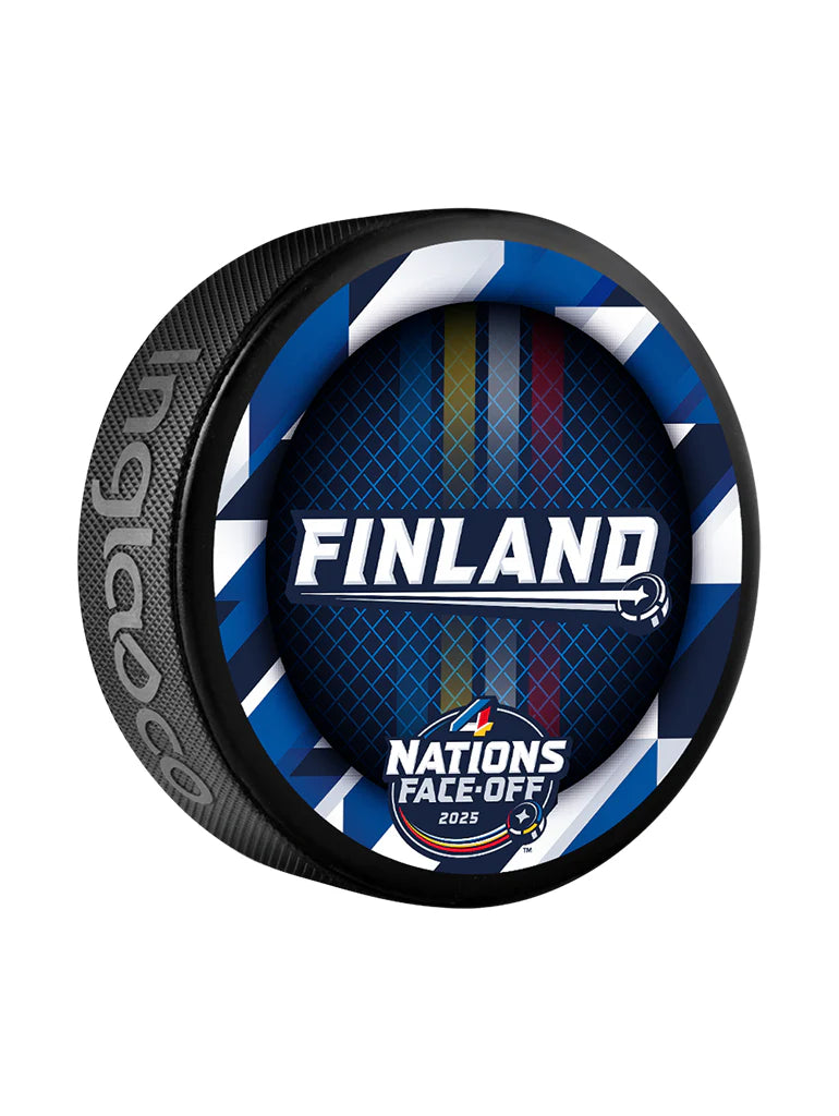 Finland NHL Inglasco 4 Nations Face-Off Basic Souvenir Hockey Puck