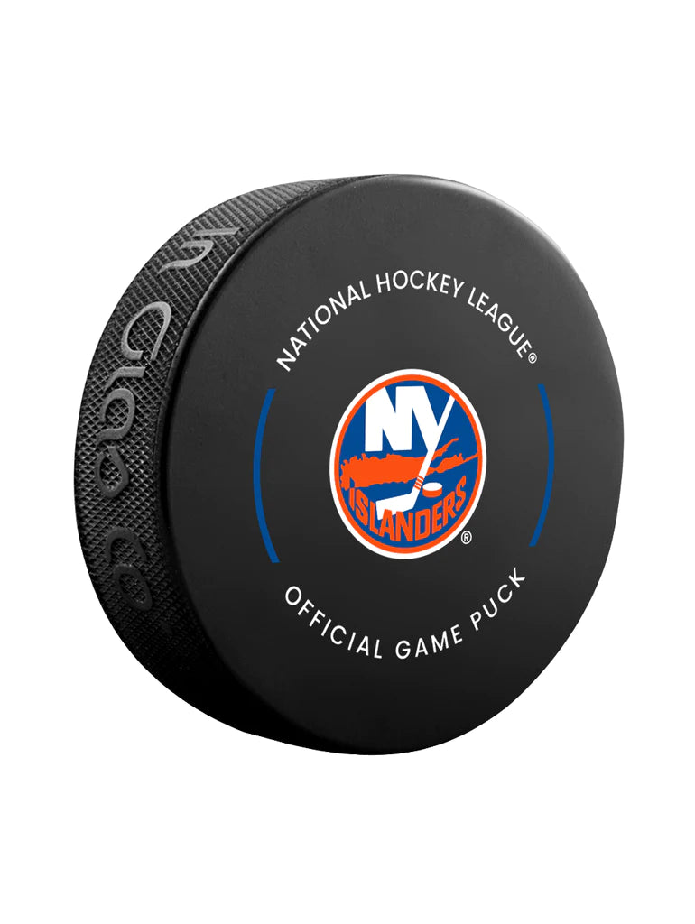 Puck de hockey officiel sous licence NHL Inglasco des New York Islanders 2025-26