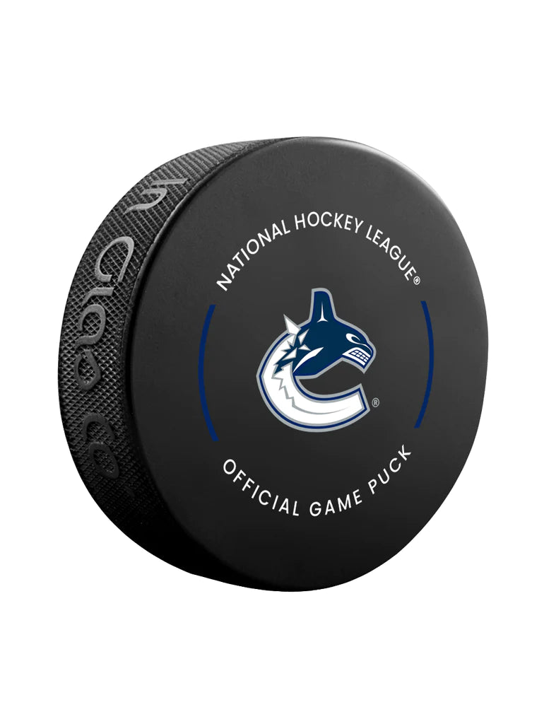 Vancouver Canucks NHL Inglasco 2025-26 Officially Licensed Game Hockey Puck