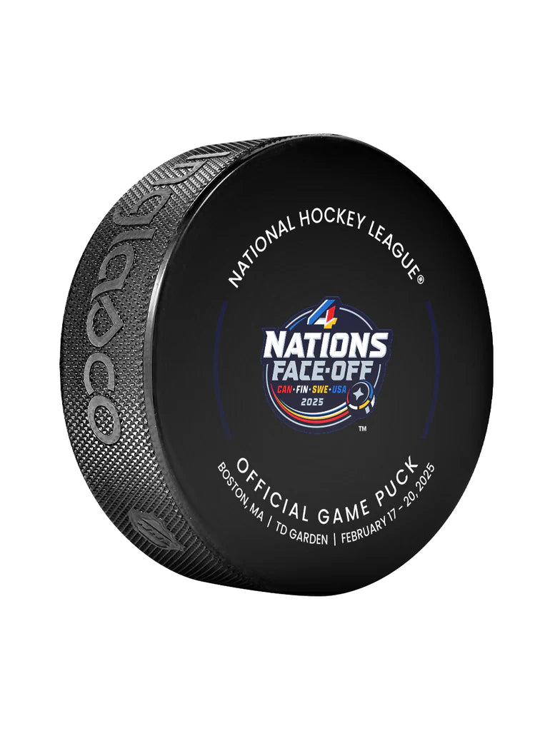 4 Nations Face-Off NHL Inglasco 2025 Boston Officially Licensed Game Hockey Puck