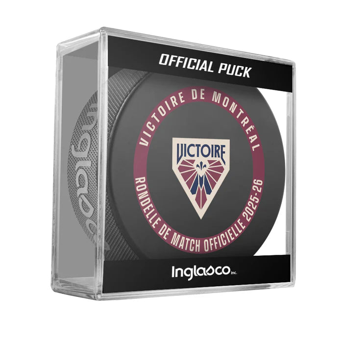 Montreal Victoire PWHL Inglasco 2025-2026 Officially Licensed Game Hockey Puck