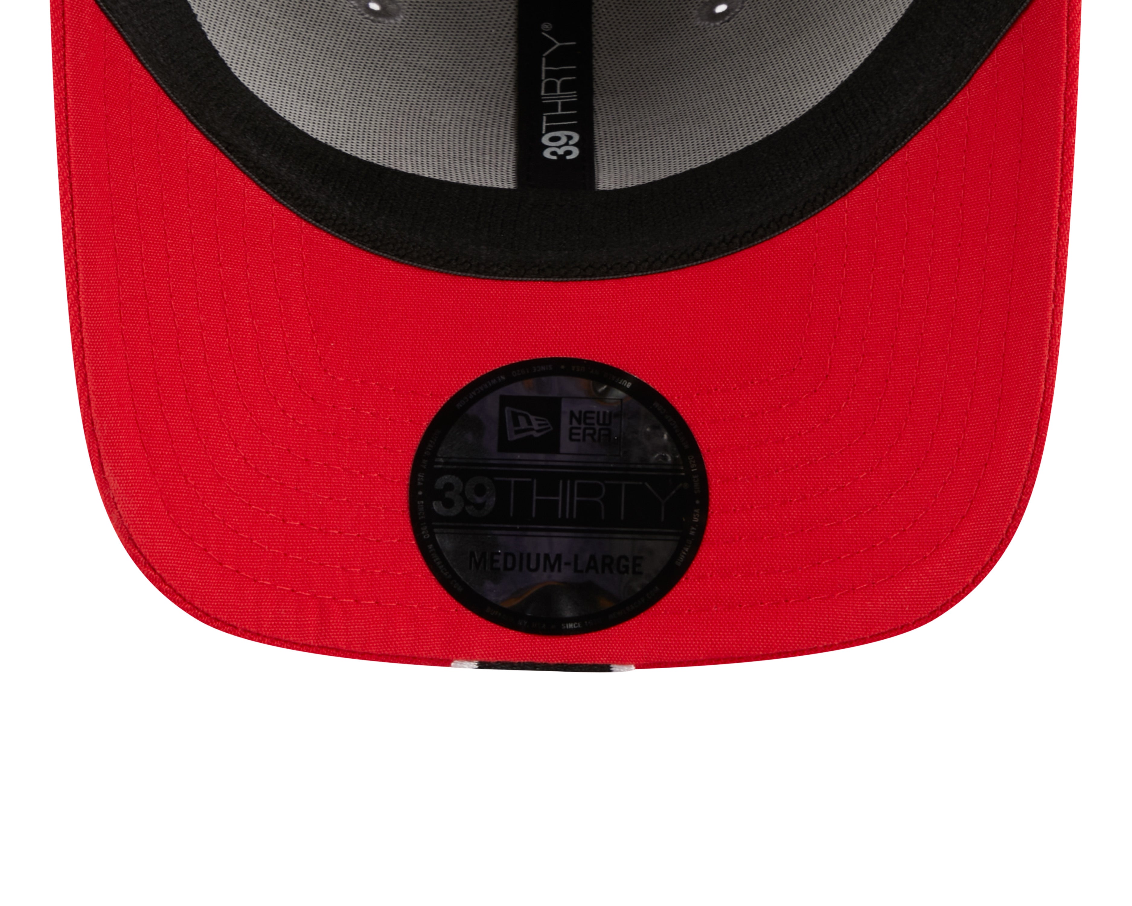 Toronto Raptors NBA New Era Casquette extensible à rayures gris/rouge 39Thirty E3 pour hommes