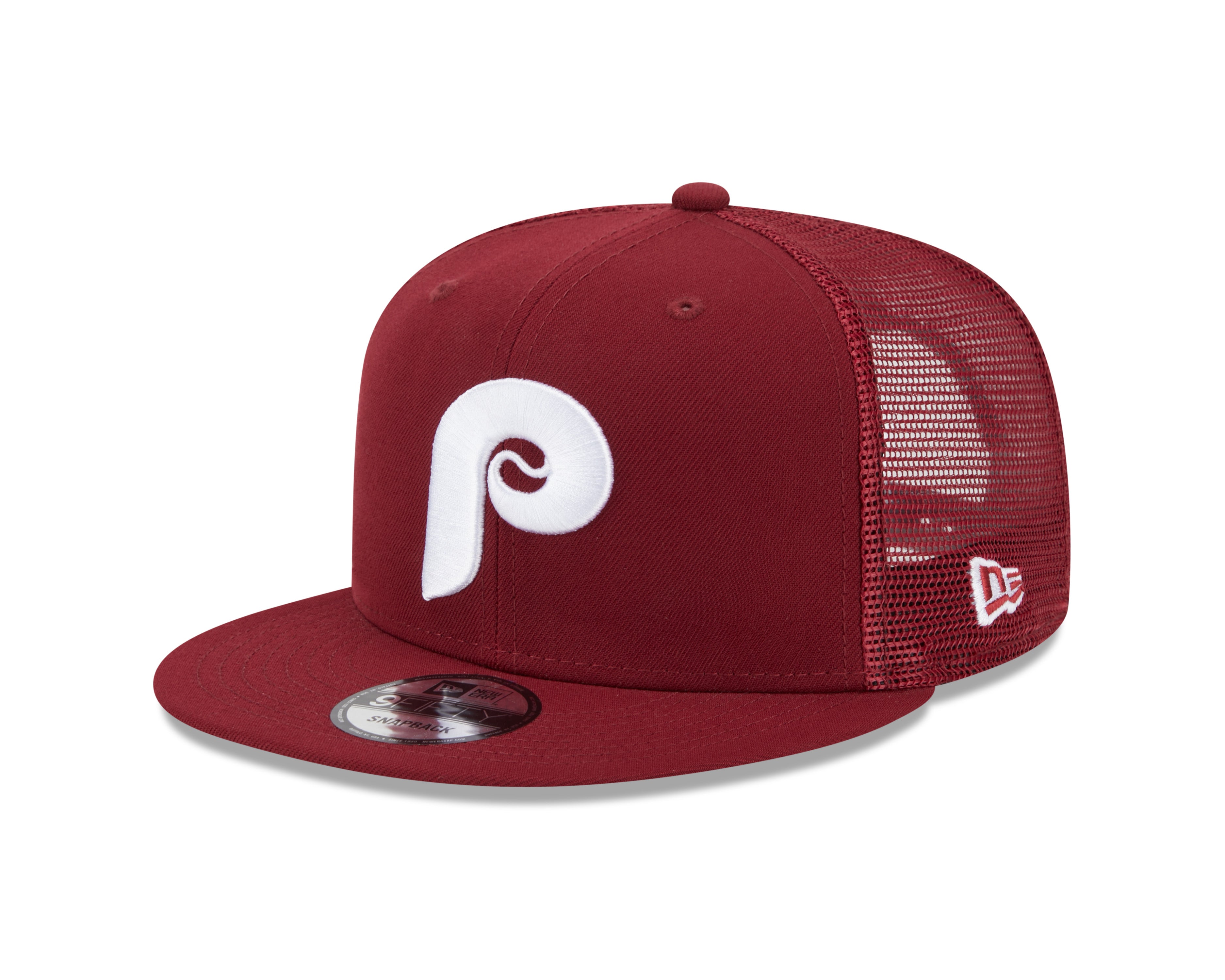 Philadelphia Phillies MLB New Era Snapback 9Fifty Cooperstown Trucker bordeaux pour hommes
