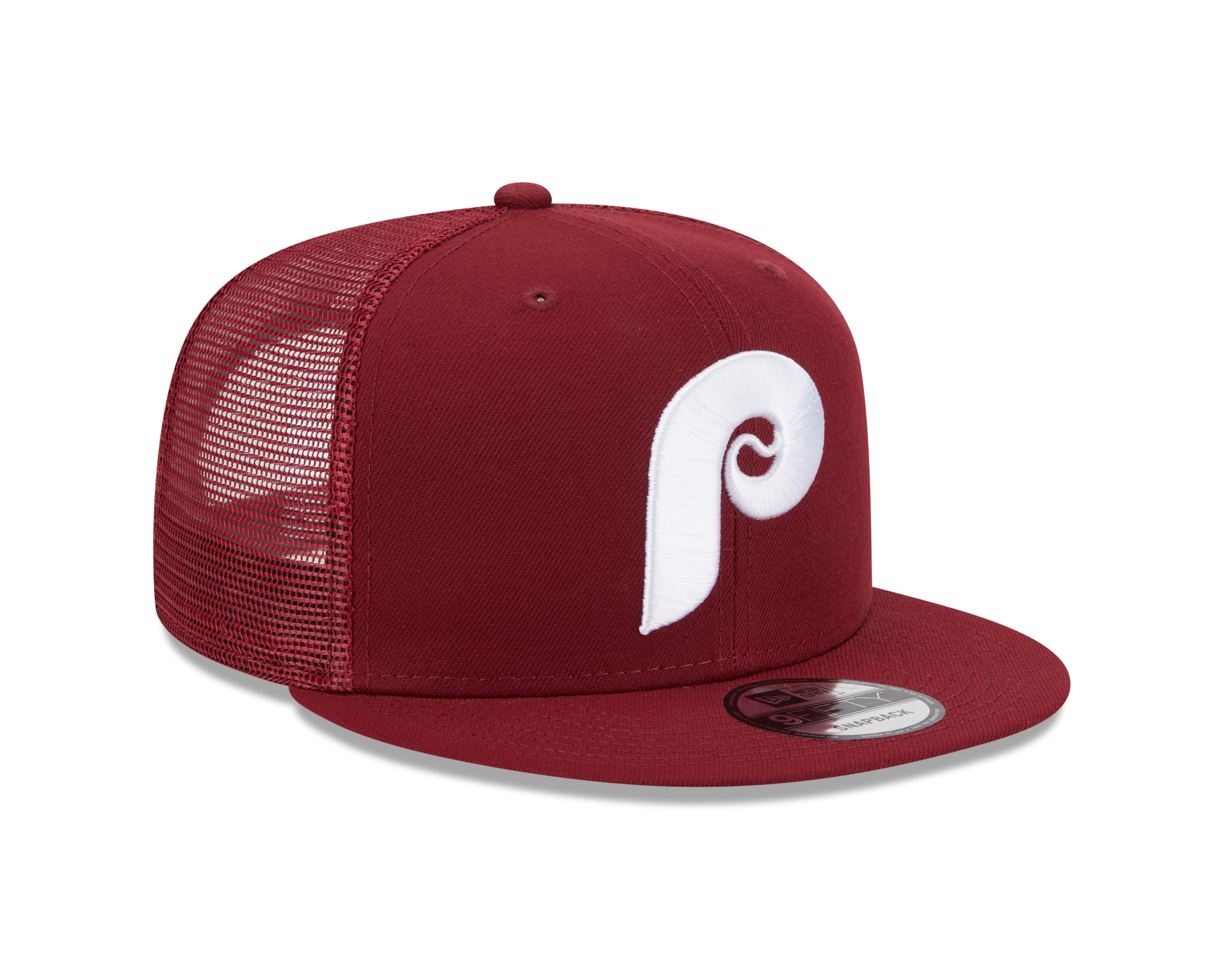 Philadelphia Phillies MLB New Era Snapback 9Fifty Cooperstown Trucker bordeaux pour hommes
