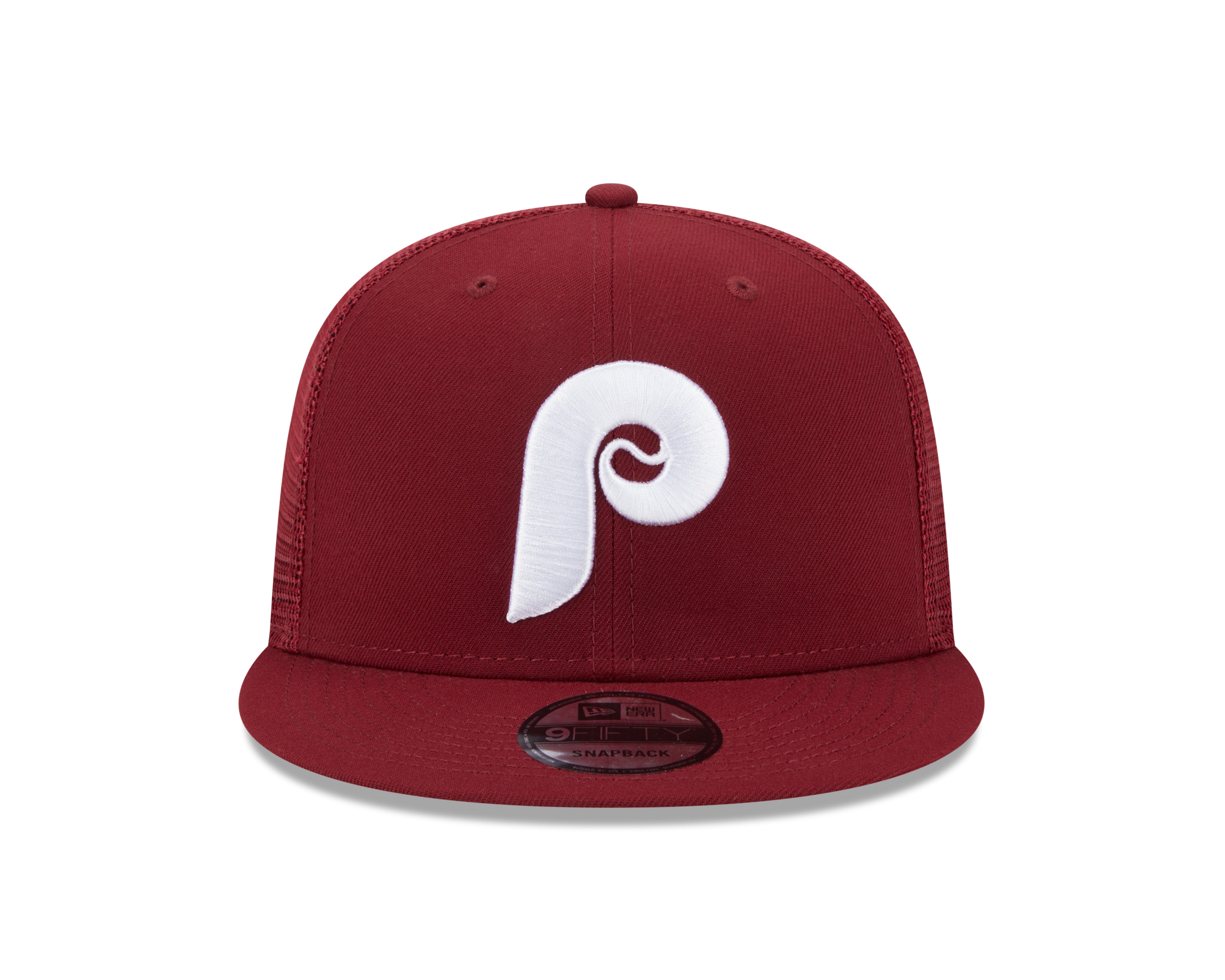 Philadelphia Phillies MLB New Era Snapback 9Fifty Cooperstown Trucker bordeaux pour hommes