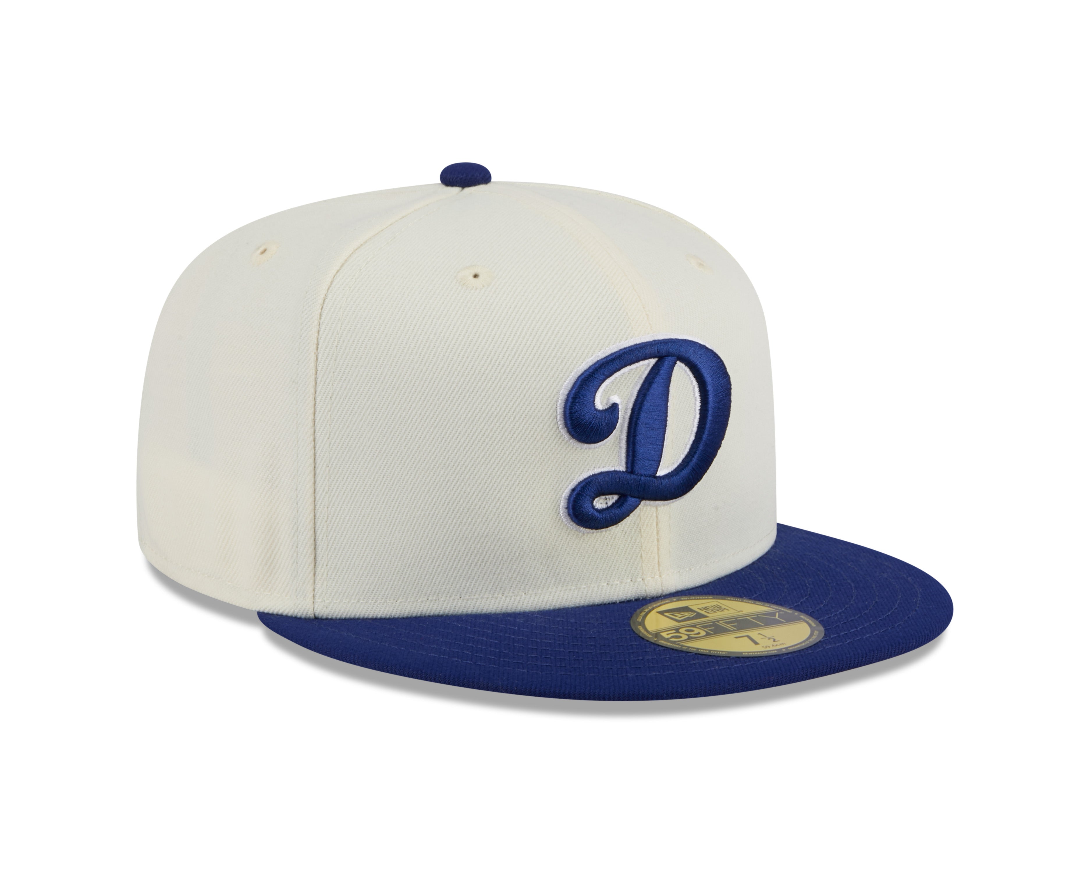Los Angeles Dodgers MLB New Era Casquette ajustée blanc cassé/bleu marine 59Fifty 2024 Evergreen pour hommes