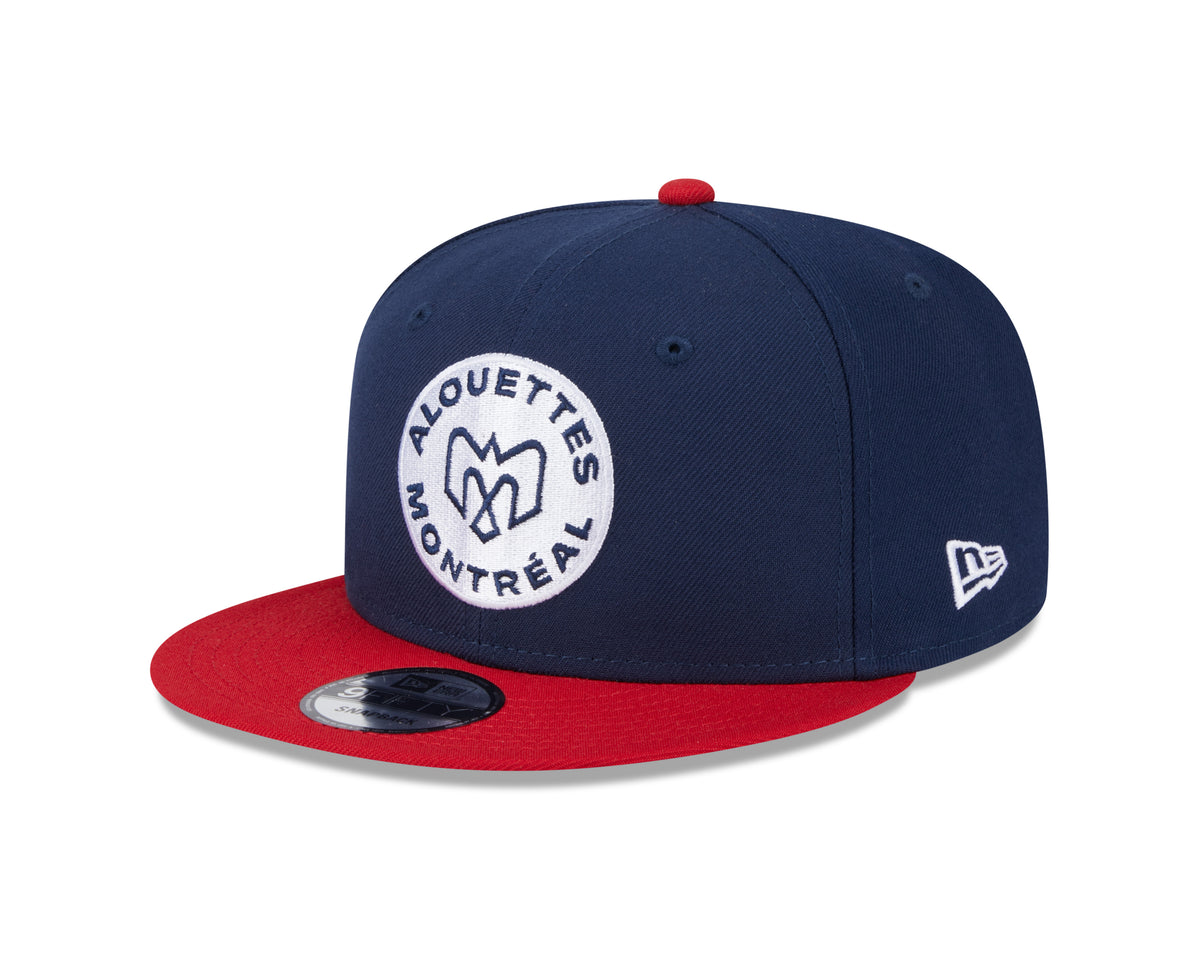 Alouettes de Montréal CFL New Era Snapback 9Fifty deux tons bleu marine/rouge pour hommes