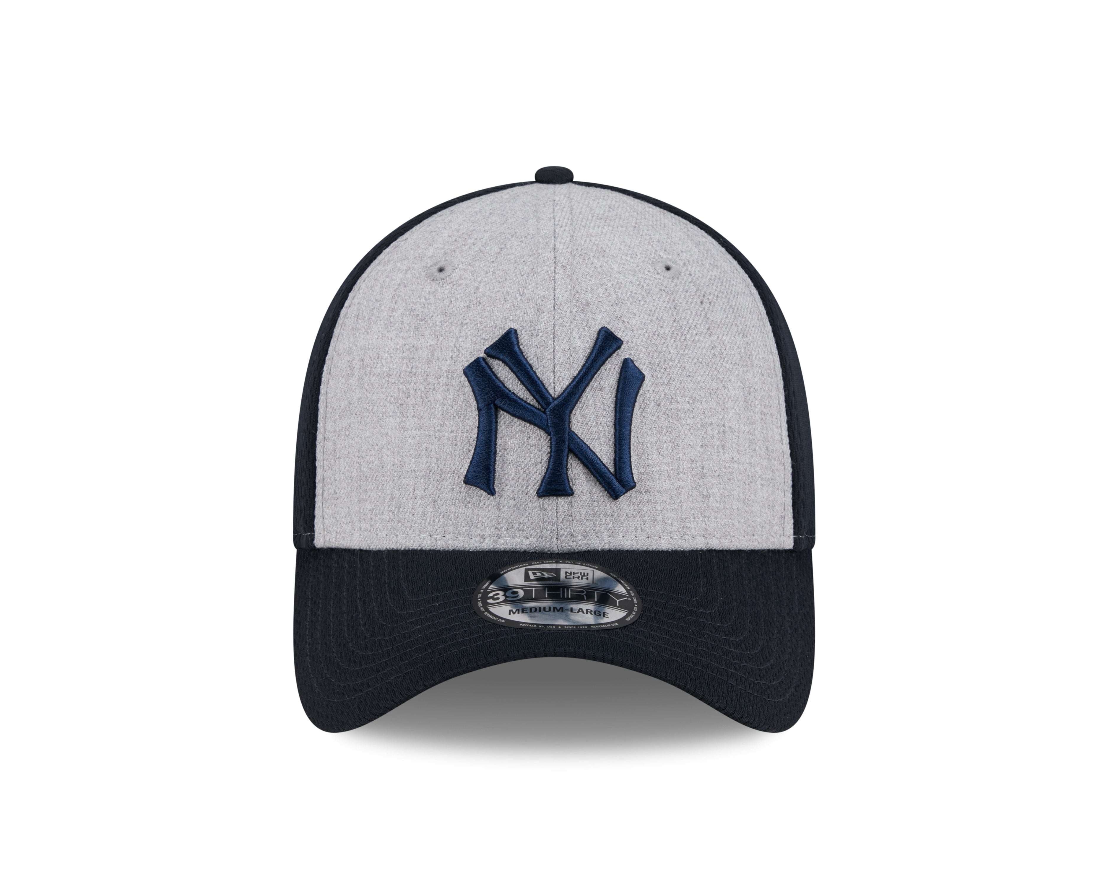 New York Yankees MLB New Era Casquette extensible gris/bleu marine 39Thirty Throwback pour hommes