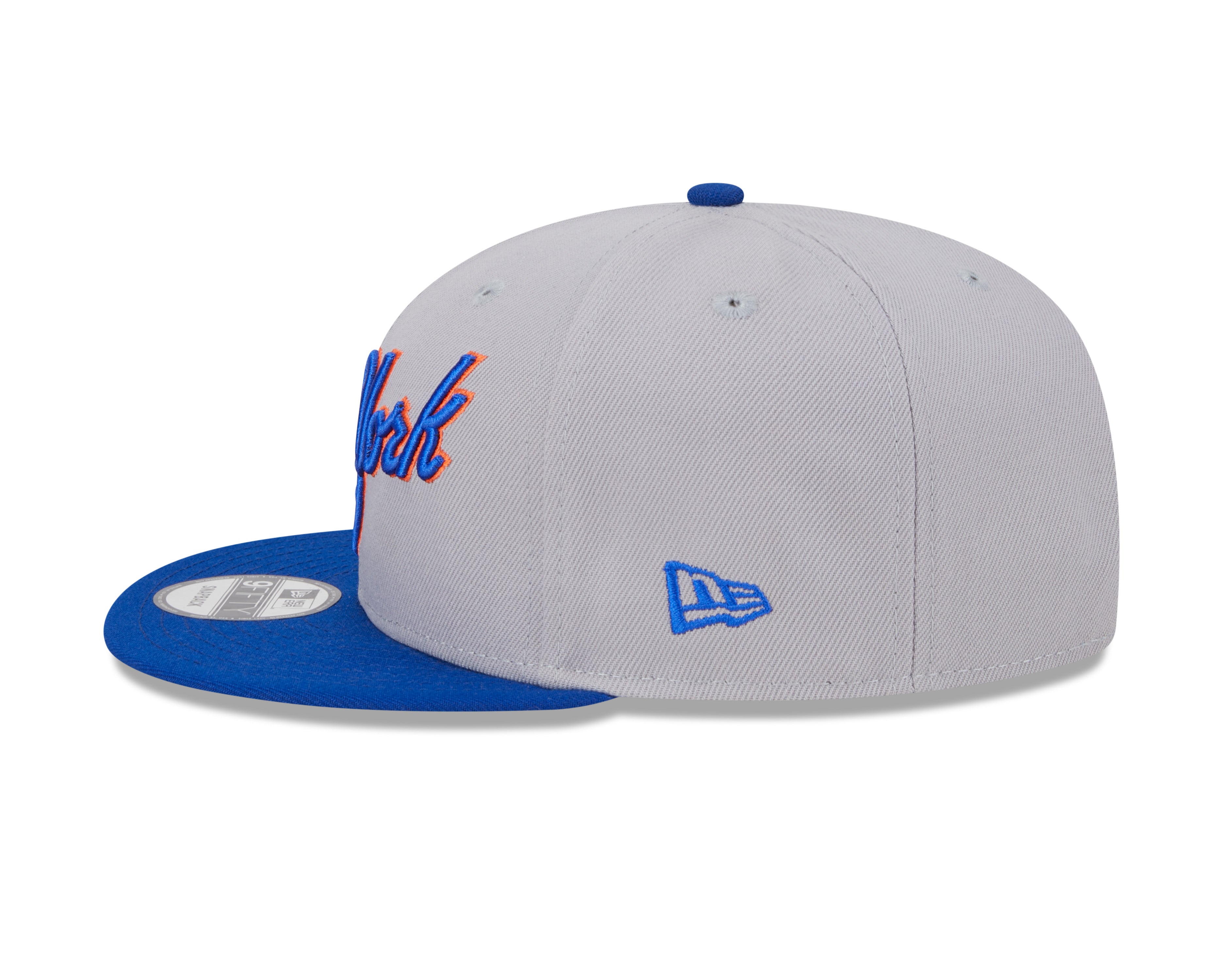 Casquette Snapback d'entraînement au bâton New Era 9Fifty 2025 pour homme MLB New York Mets Gris/Bleu royal
