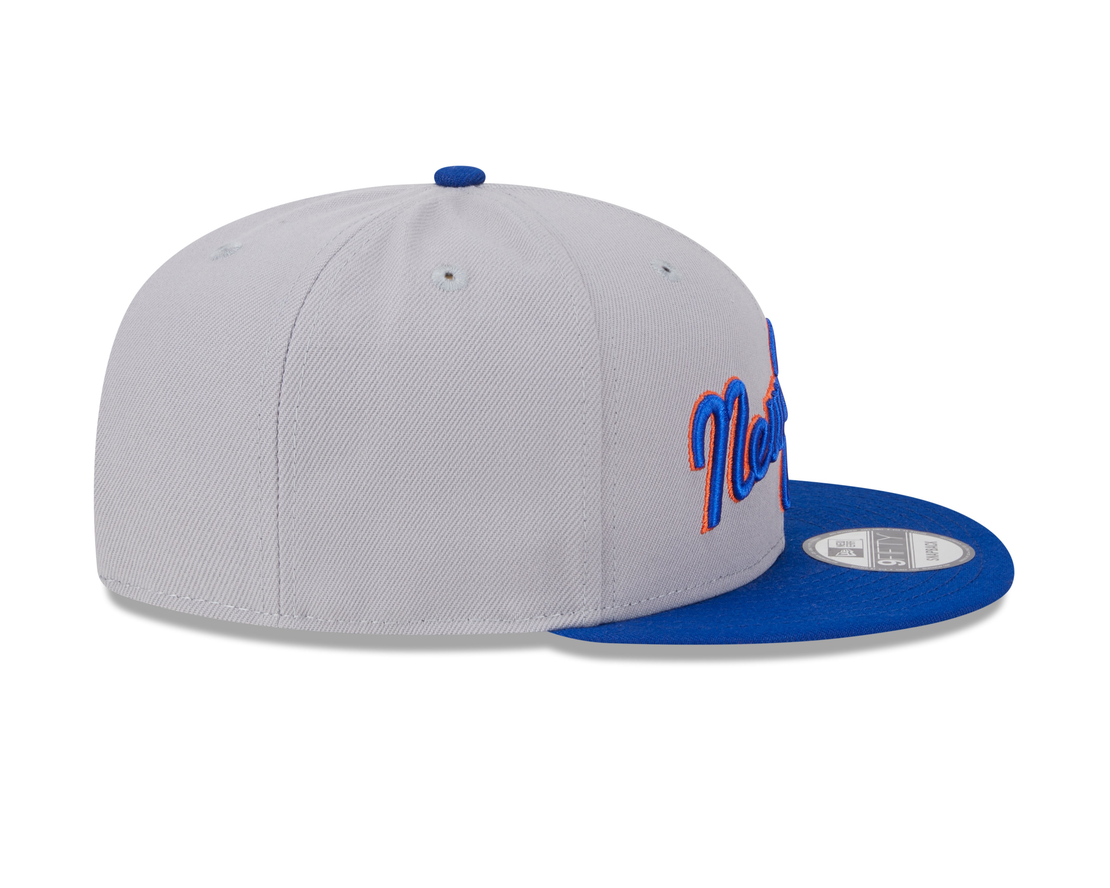 Casquette Snapback d'entraînement au bâton New Era 9Fifty 2025 pour homme MLB New York Mets Gris/Bleu royal
