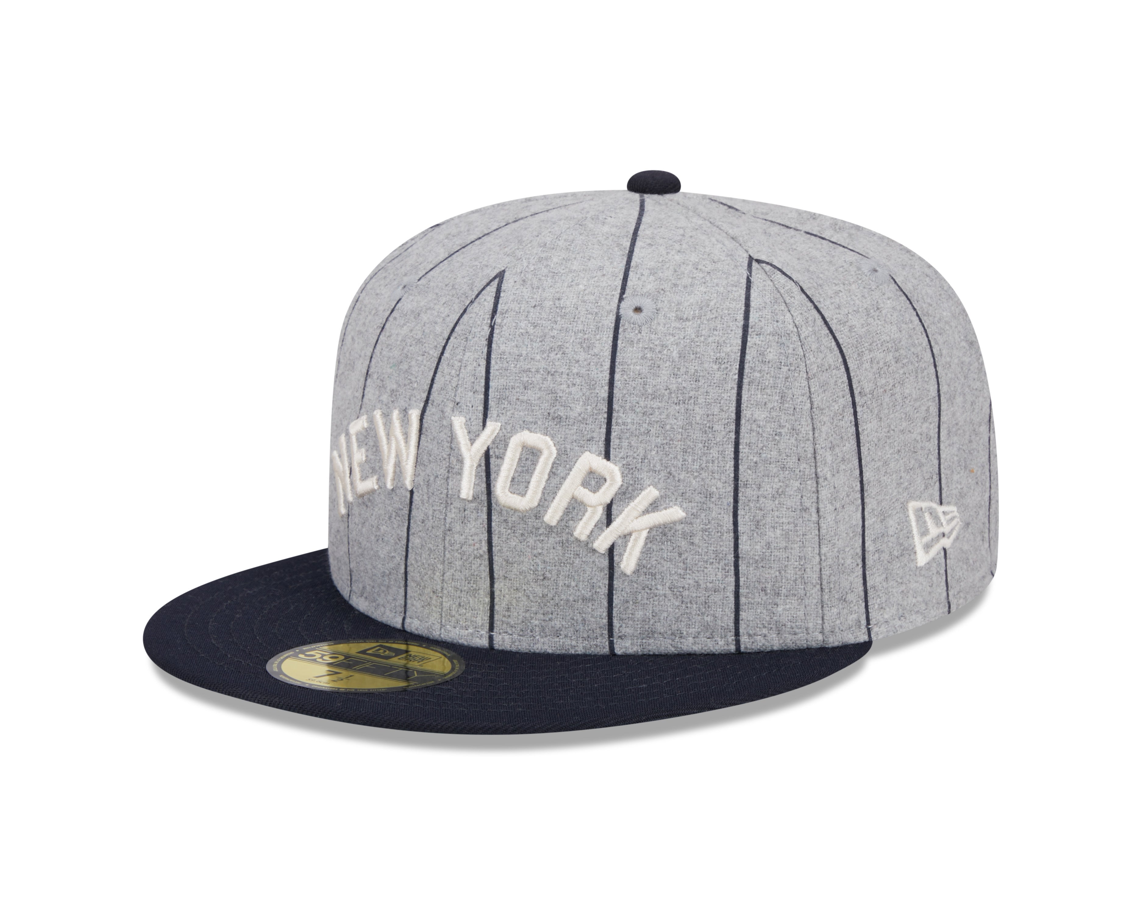 New York Yankees MLB New Era Casquette ajustée 59Fifty Heather à fines rayures homme de coloris gris