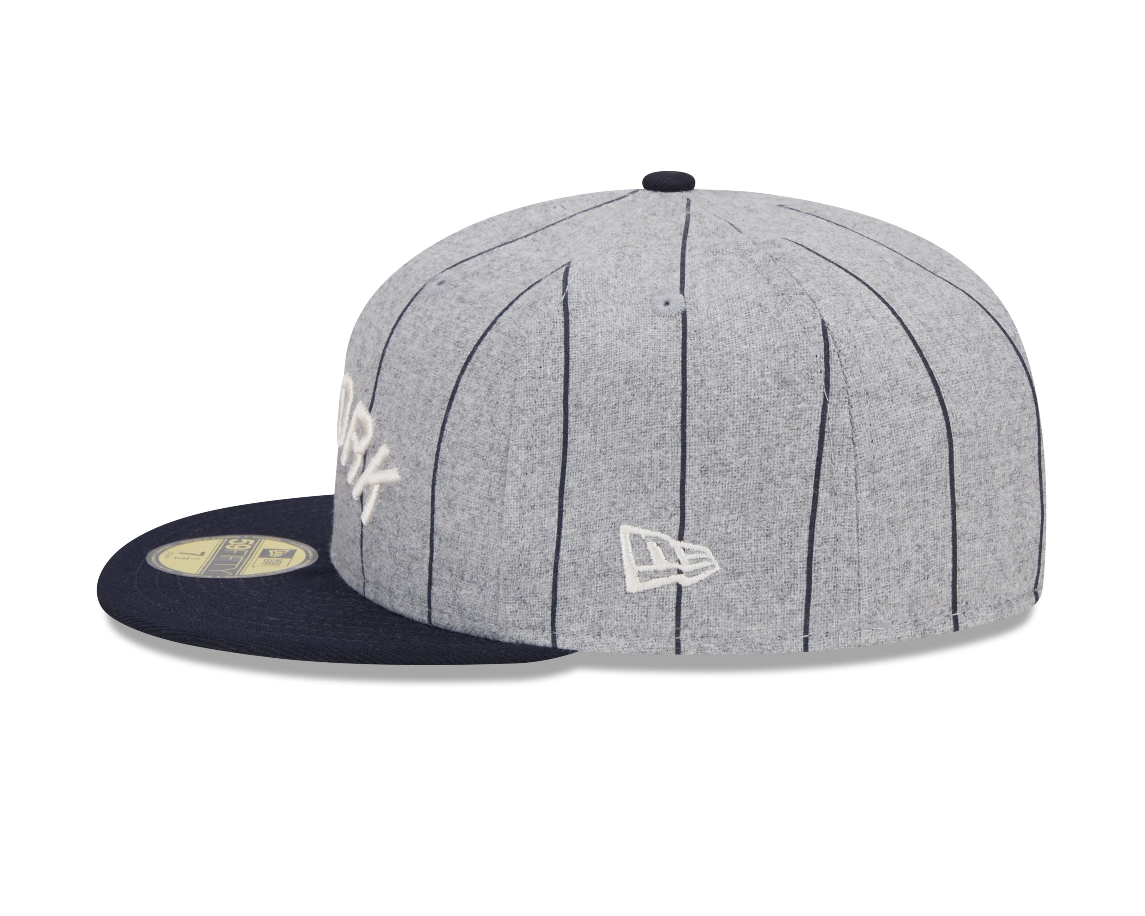 New York Yankees MLB New Era Casquette ajustée 59Fifty Heather à fines rayures homme de coloris gris
